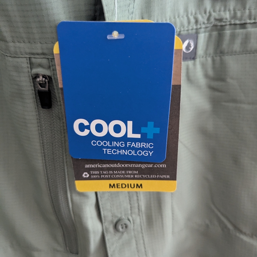 American Outdoorman Men’s Short Sleeve Fishing Shirt - UPF 40, Quick Dry, Medium - Picture 5 of 9